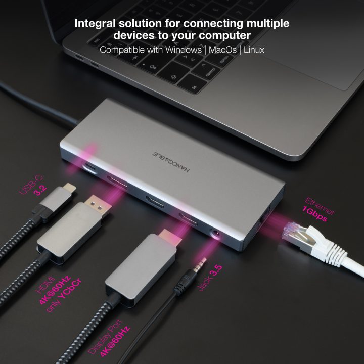 Nanocable Hub USB-C 12 en 1, Conversor USB-C 3.1 a 3xUSB-A 3.2 +…