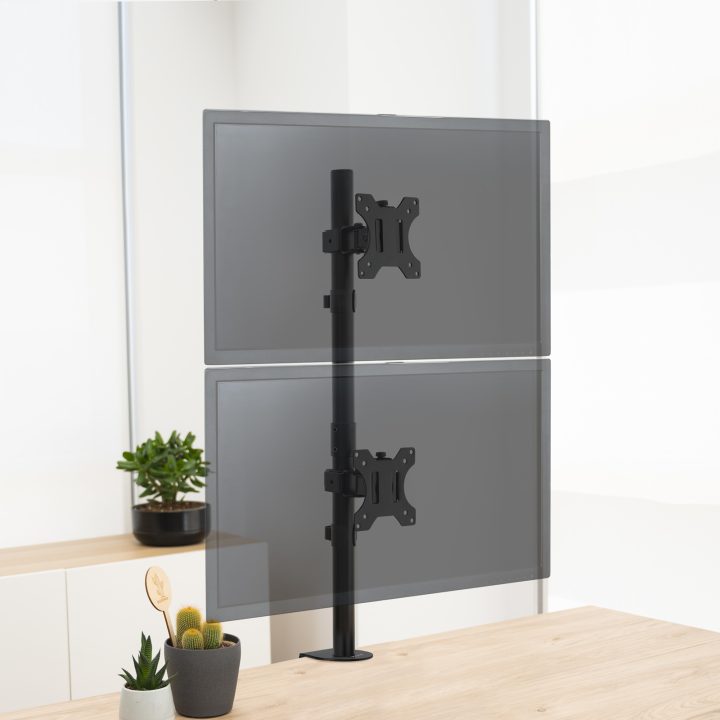 TooQ Desktop Monitor Stand, Swivel and Tilt, Vertical, for 2 Screens…