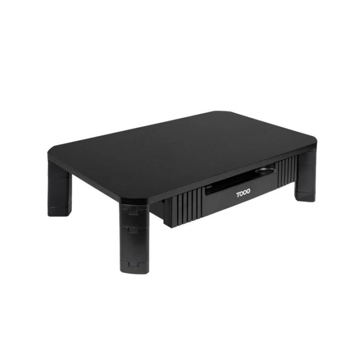 TooQ Multi-Purpose Monitor/Laptop Riser Stand with Drawer, Black