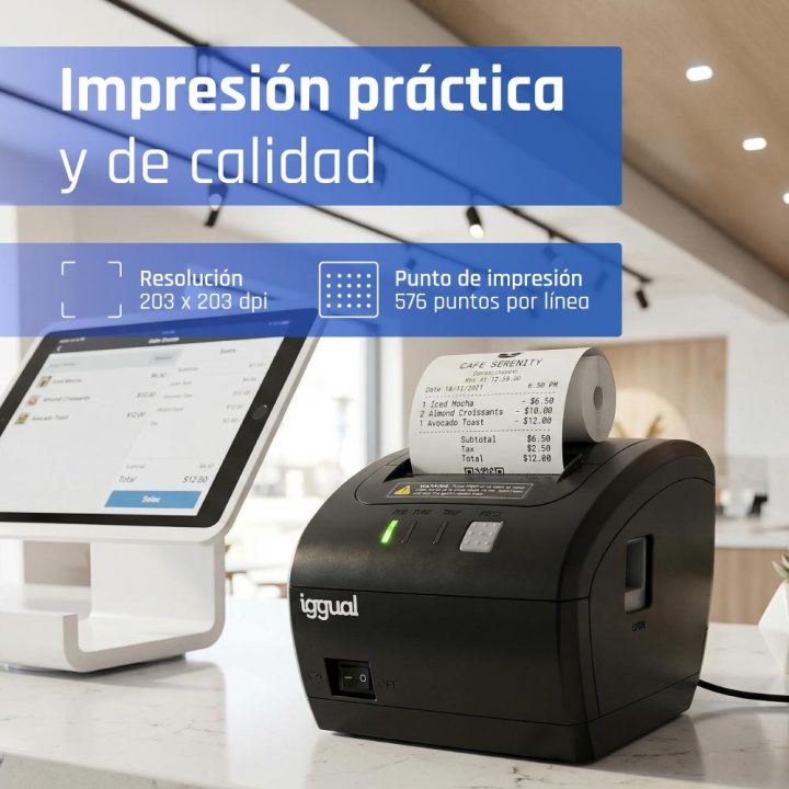 iggual Impresora térmica tickets TP7001 USB+RS232