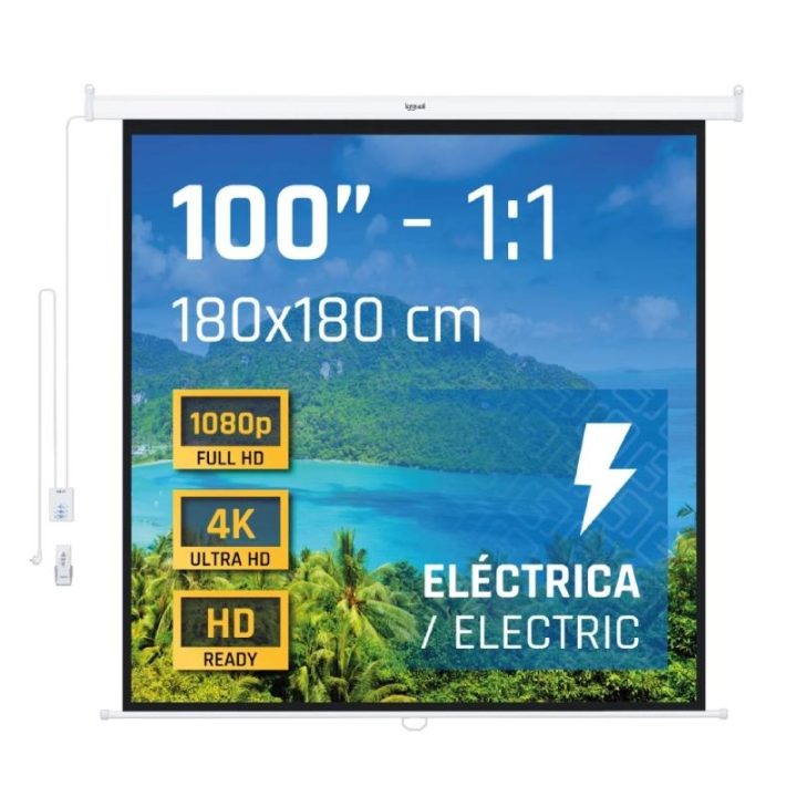 Iggual Ecrã elétrico 1:1 100" 180X180 cm (IGG319215)