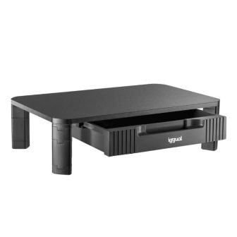 iggual EM1C 1-Drawer Black Monitor Riser