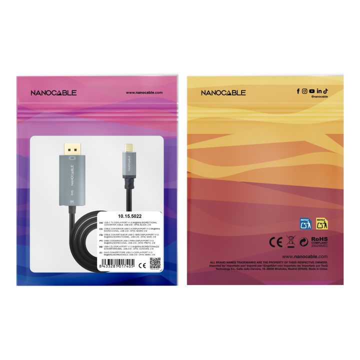 Nanocable 10.15.5022 adaptador de cable de vídeo 2 m USB Tipo C…
