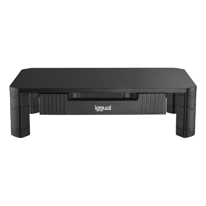 iggual EM1C 1-Drawer Black Monitor Riser