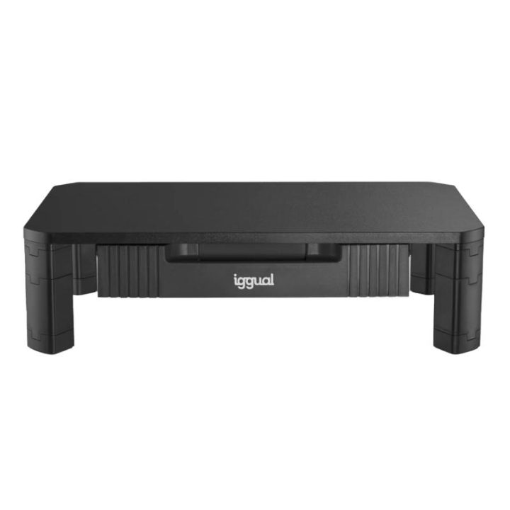 iggual EM1C 1-Drawer Black Monitor Riser