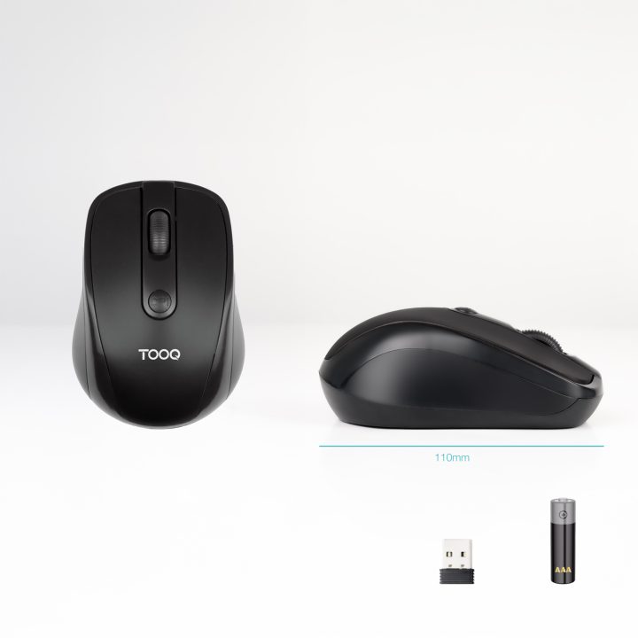 TooQ Rato sem fios, 1600 DPI, 4 botões, Preto