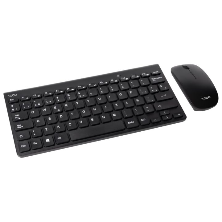 TooQ Compact Keyboard + Slim Wireless Mouse, Black