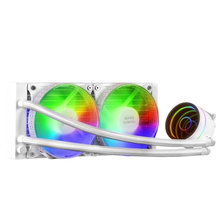Mars Gaming ML-ONE240 White, CPU Liquid Cooler, 400W TDP, Infinity…