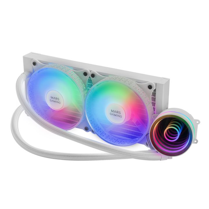 Mars Gaming ML-ONE240 White, CPU Liquid Cooler, 400W TDP, Infinity…