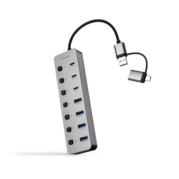 Nanocable HUB USB-C+USB-A/M a 4xUSB-A + 3xUSB-C 3.0 + USB-C 5V