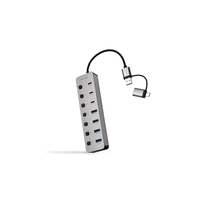Nanocable HUB USB-C+USB-A/M a 4xUSB-A + 3xUSB-C 3.0 + USB-C 5V