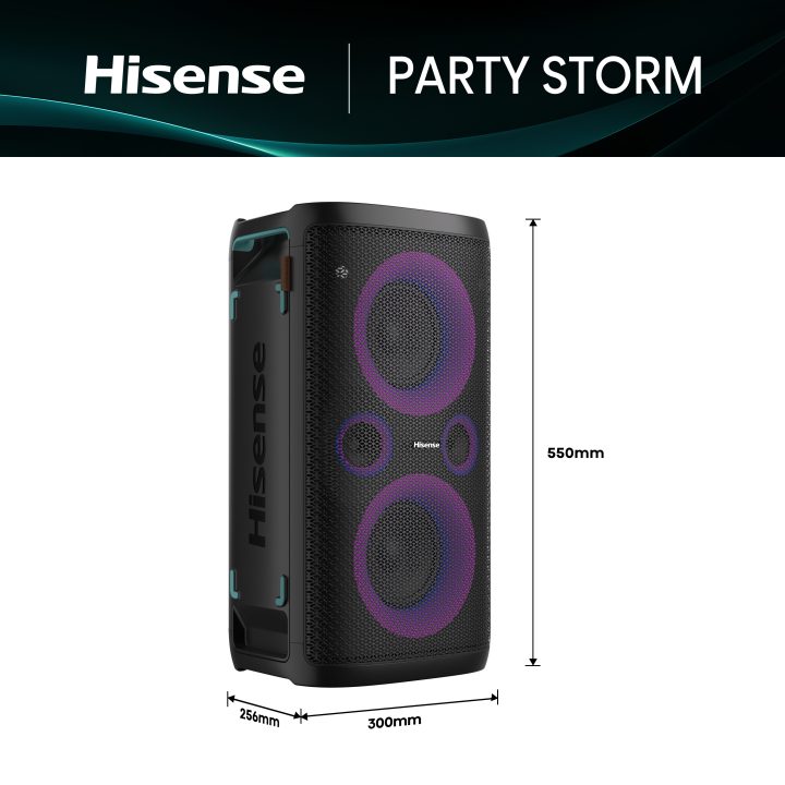 Hisense Party Storm Coluna para festas Preto 300 W