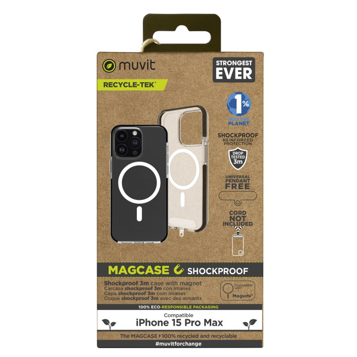 Funda Muvit recycletek MagSafe shockproof 3m para Apple iPhone 15 pro…