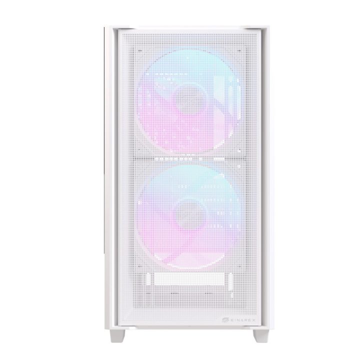 Gabinete de PC gaming Einarex PM150 matx RGB vidro temperado branco…