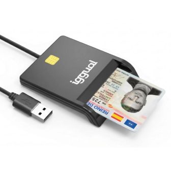 iggual Leitor de Cartões de Identidade SIP ID USB 2.0 preto