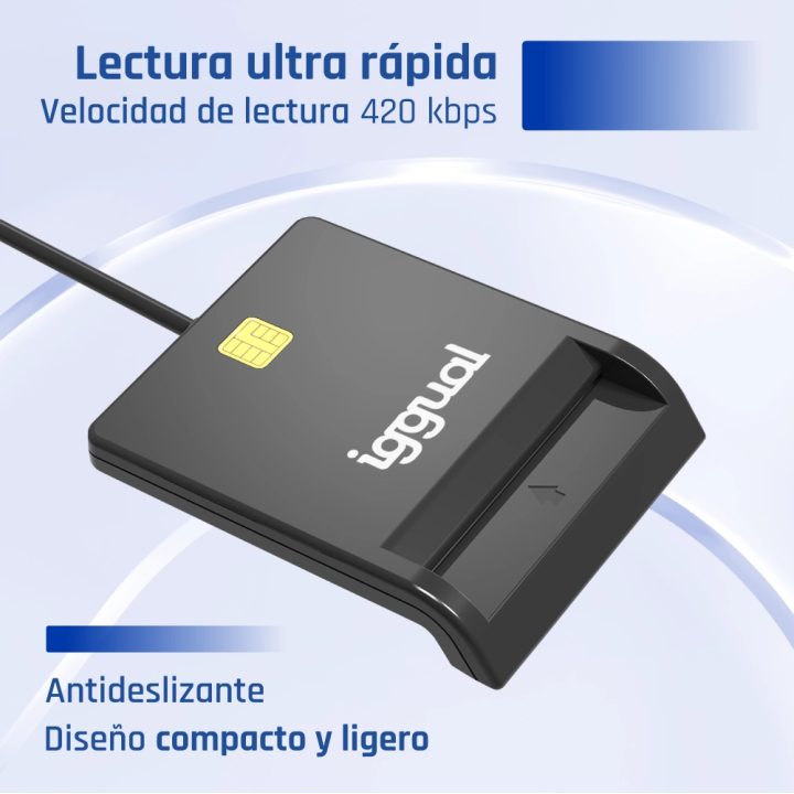 iggual Leitor de Cartões de Identidade SIP ID USB 2.0 preto