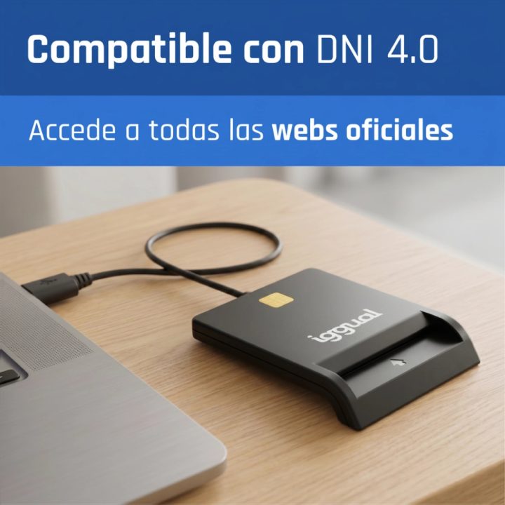 iggual Leitor de Cartões de Identidade SIP ID USB 2.0 preto