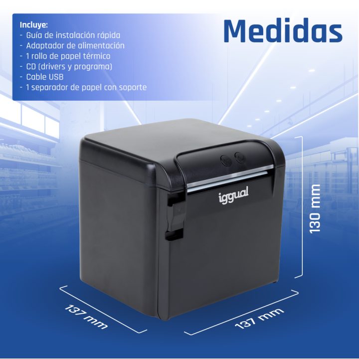 iggual Thermal Printer TP9000 USB+RJ45(RS232)+Ethernet