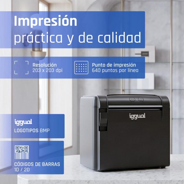 iggual Impressora Térmica TP9000 USB+RJ45(RS232)+Ethernet