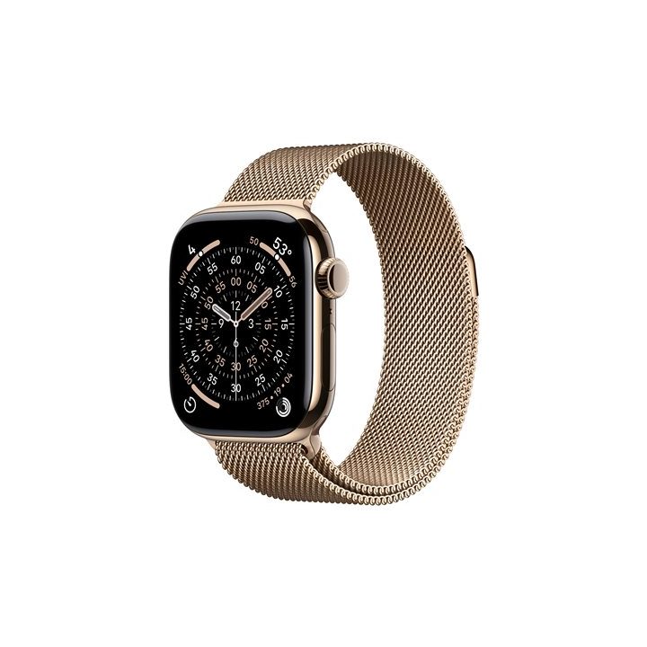 Apple Watch S11 GPS + Cellular Smartwatch 42mm Gold Titanium Case…