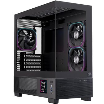 Einarex SM501D ATX RGB Gaming PC Case Tempered Glass Black…