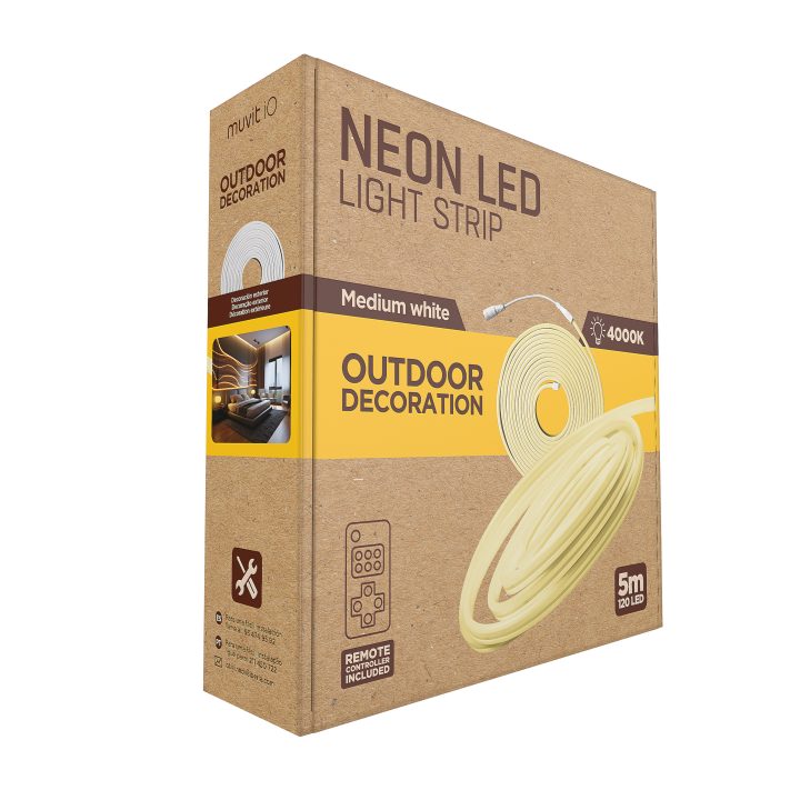 Fita LED Muvit io neon IP65 4000W 5m branco neutro (MIOLST009)