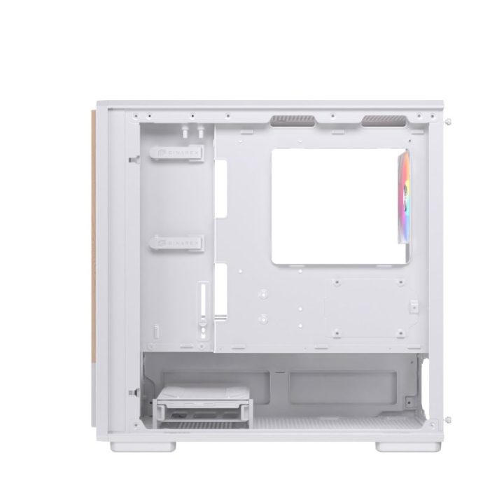 Einarex PM400 ATX RGB Gaming PC Case Tempered Glass White…