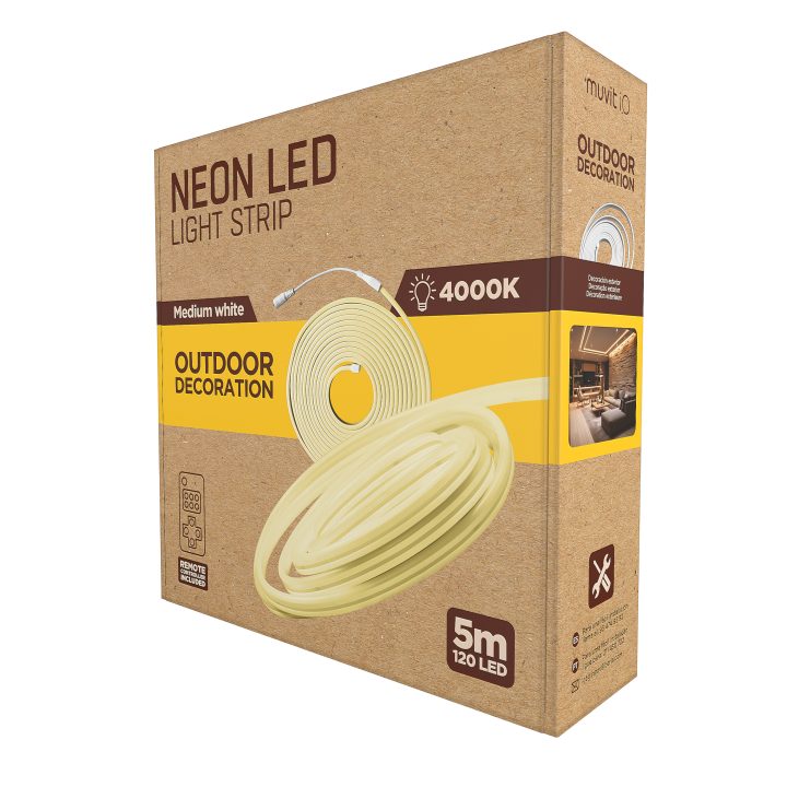 Tira LED Muvit io neon IP65 4000W 5m blanco medio (MIOLST009)
