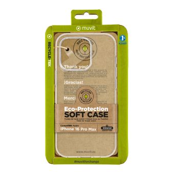 Capa Muvit recycletek para Apple iPhone 16 Pro Max transparente…