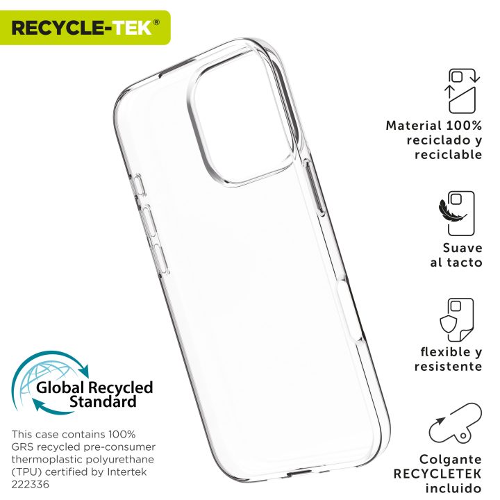 Muvit Recycletek Case for Apple iPhone 16 Pro Max Transparent…