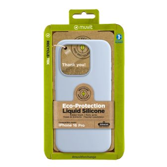 Muvit recycletek liquid silicone case for Apple iPhone 16 Pro Sky…