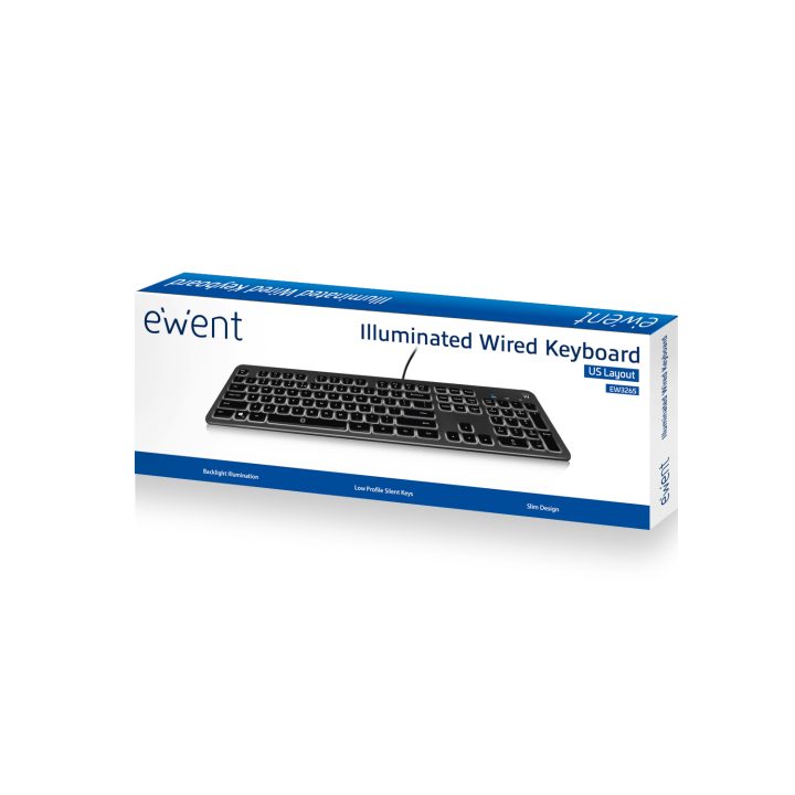 Ewent EW3269 Universal USB QWERTY Spanish Keyboard Black