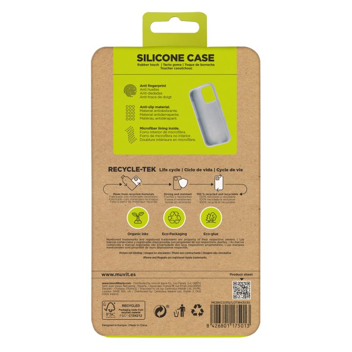 Capa Muvit recycletek liquid silicone para Apple iPhone 16 Pro azul…