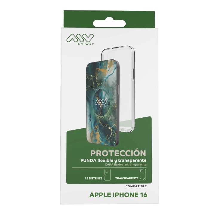 Carcasa Myway para Apple iPhone 16 transparente (MWCRS0388)