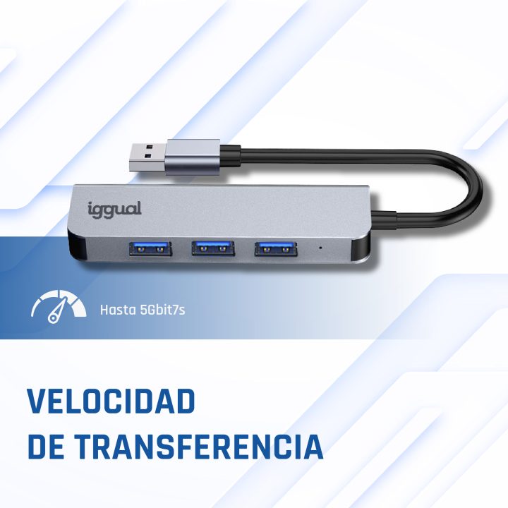 iggual USB-A 3.0 Hub with 4 USB-A 3.0 Ports