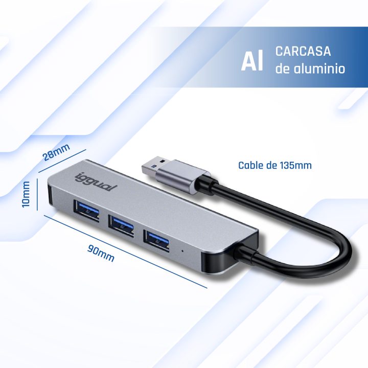 iggual USB-A 3.0 Hub with 4 USB-A 3.0 Ports
