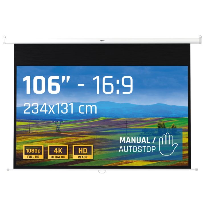 iggual Manual Projection Screen 16:9 106" 234x131 cm