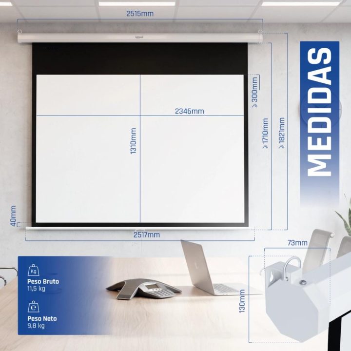 iggual Manual Projection Screen 16:9 106" 234x131 cm
