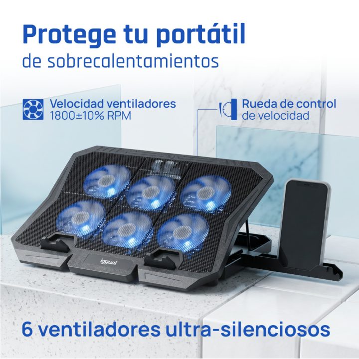 iggual Refrigerador portátil 6 ventiladores RP6V17