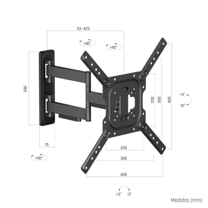 iggual SPTV09-L Full Motion TV Wall Mount 23"-65" 35kg