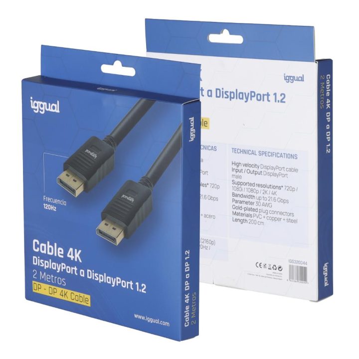 iggual Cabo DisplayPort (M) 1.2 4K@60hz 2 metros
