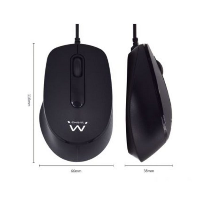 Ewent EW3006 Keyboard Mouse Included Office USB QWERTY Spanish Black