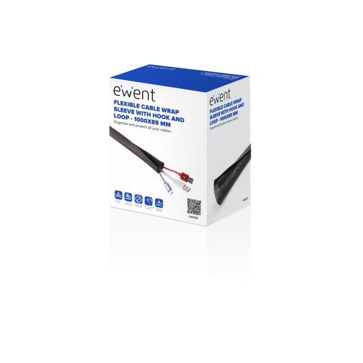 Ewent EW1557 Universal Cable Organizer Cable Sleeve Black 1 piece(s)