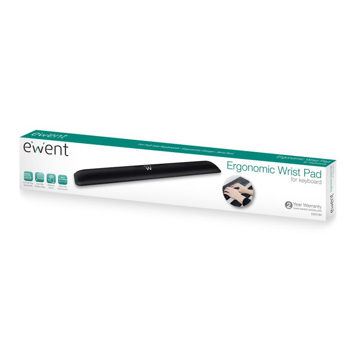 Ewent EW3180 Wrist Rest Polyester, Black Rubber