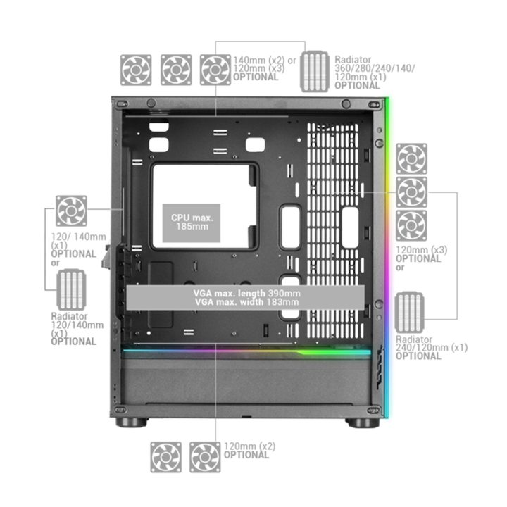 Mars Gaming MC-ULTRA, Custom XXL E-ATX Gaming Tower, Dual ARGB LED…