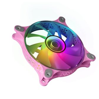 Mars Gaming MF-3D Pink, 12cm 360° ARGB Fan, 3D Infinite Mirror…