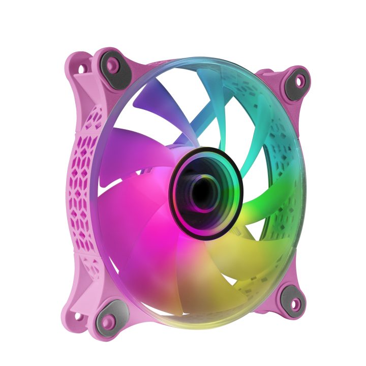Mars Gaming MF-3D Pink, 12cm 360° ARGB Fan, 3D Infinite Mirror…