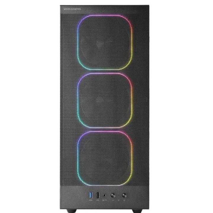 Caja ordenador mars gaming mcnebula ATX ARGB cristal templado negro