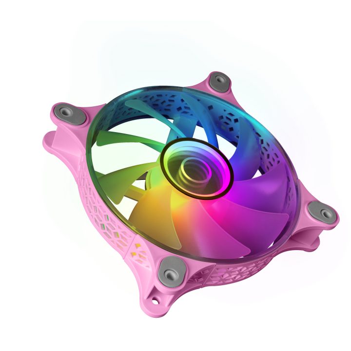 Mars Gaming MF-3D Pink, 12cm 360° ARGB Fan, 3D Infinite Mirror…