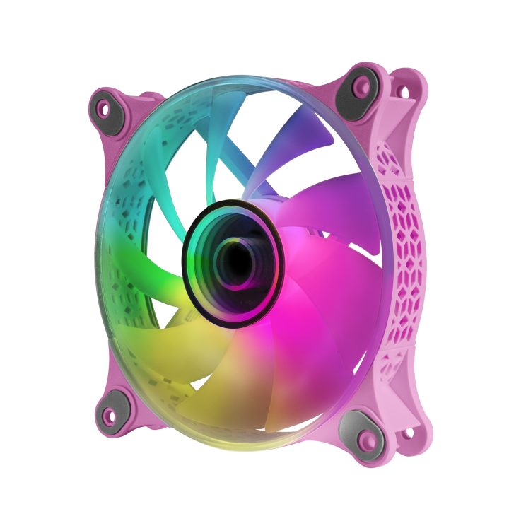 Mars Gaming MF-3D Pink, 12cm 360° ARGB Fan, 3D Infinite Mirror…